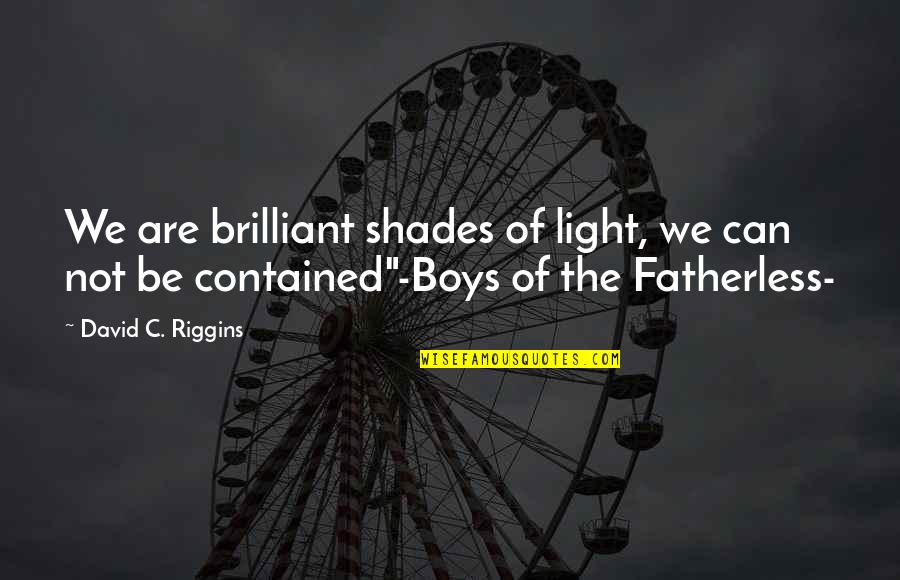 Riggins Quotes By David C. Riggins: We are brilliant shades of light, we can