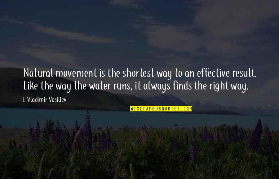 Right An Quotes By Vladimir Vasiliev: Natural movement is the shortest way to an