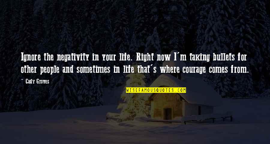 Right And Life Quotes By Cady Groves: Ignore the negativity in your life. Right now Right And Life Quotes By Cady Groves: Ignore the negativity in your life. Right now