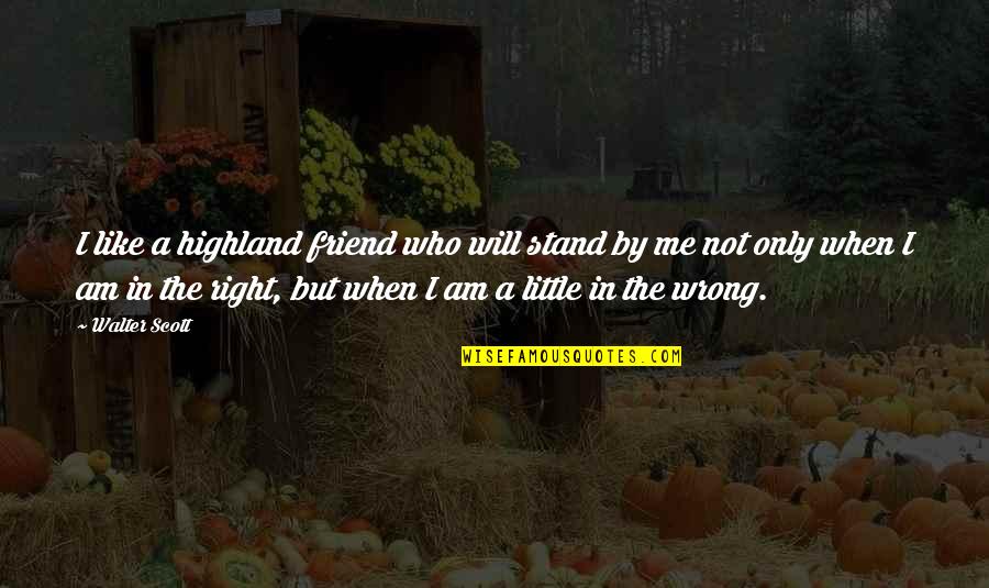 Right But Wrong Quotes By Walter Scott: I like a highland friend who will stand