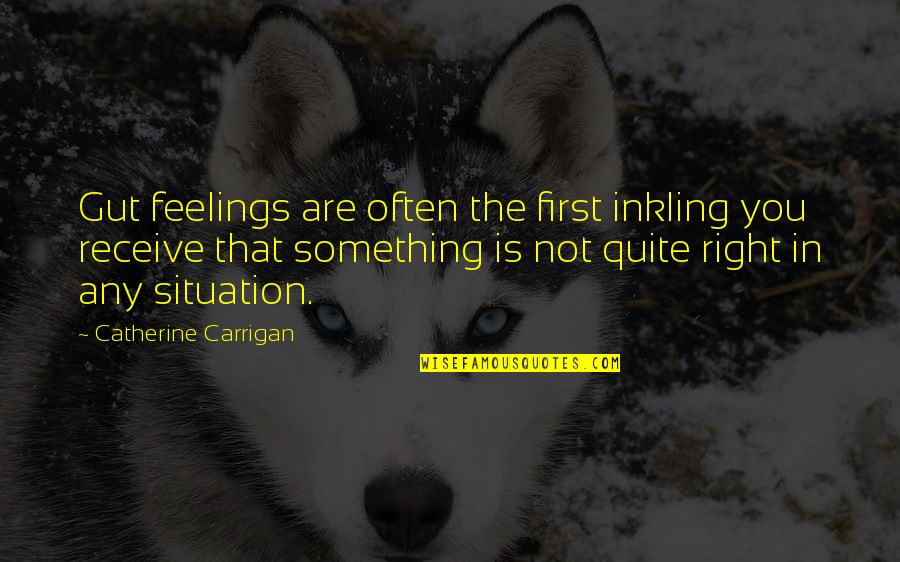 Right Feelings Quotes By Catherine Carrigan: Gut feelings are often the first inkling you