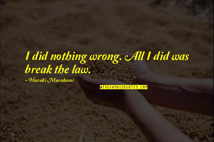 Right Foot Quotes By Haruki Murakami: I did nothing wrong. All I did was Right Foot Quotes By Haruki Murakami: I did nothing wrong. All I did was