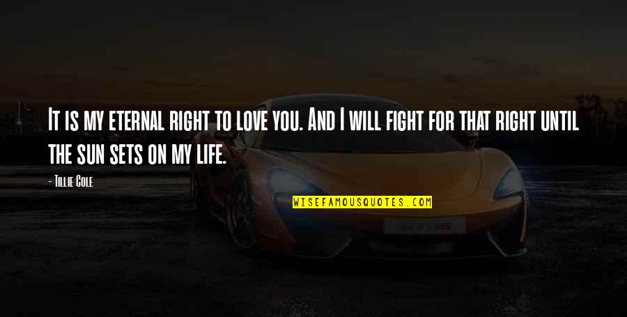 Right For Life Quotes By Tillie Cole: It is my eternal right to love you.