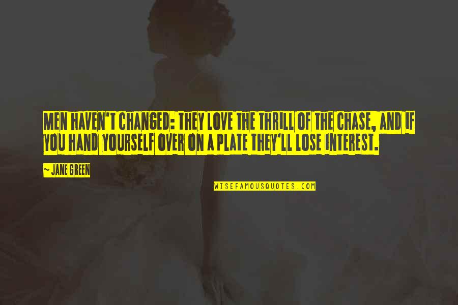 Right Hand Quotes By Jane Green: Men haven't changed: they love the thrill of Right Hand Quotes By Jane Green: Men haven't changed: they love the thrill of