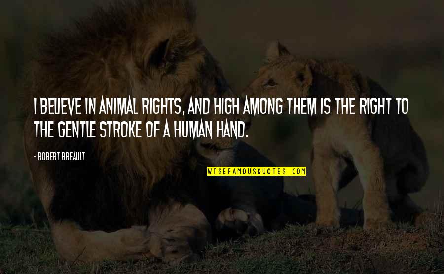 Right Hand Quotes By Robert Breault: I believe in animal rights, and high among Right Hand Quotes By Robert Breault: I believe in animal rights, and high among
