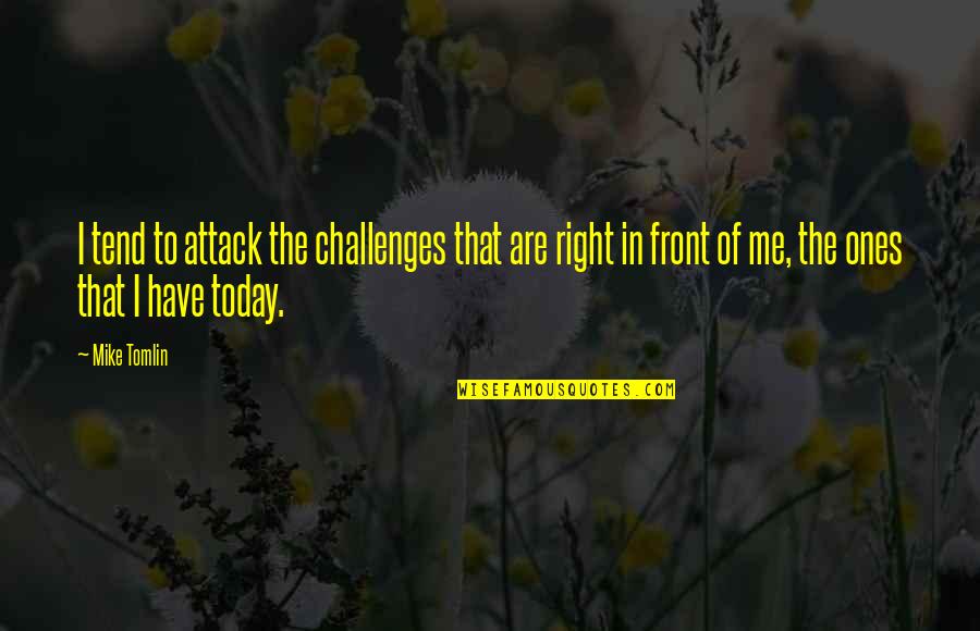 Right In Front Of Us Quotes By Mike Tomlin: I tend to attack the challenges that are