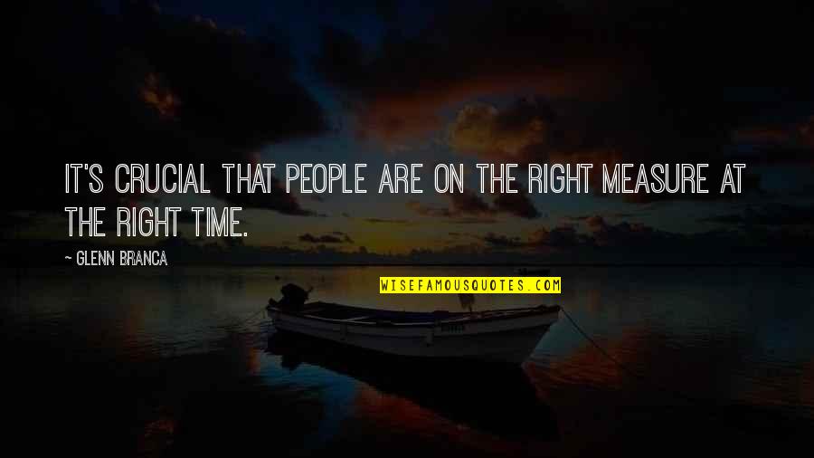 Right On Time Quotes By Glenn Branca: It's crucial that people are on the right