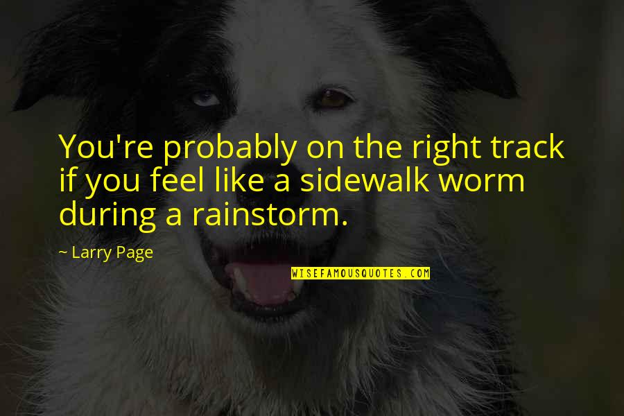 Right On Track Quotes By Larry Page: You're probably on the right track if you