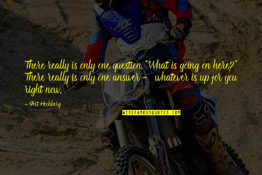 Right One For You Quotes By Art Hochberg: There really is only one question, "What is Right One For You Quotes By Art Hochberg: There really is only one question, "What is