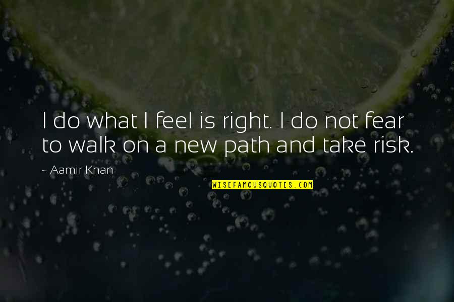 Right Risk Quotes By Aamir Khan: I do what I feel is right. I