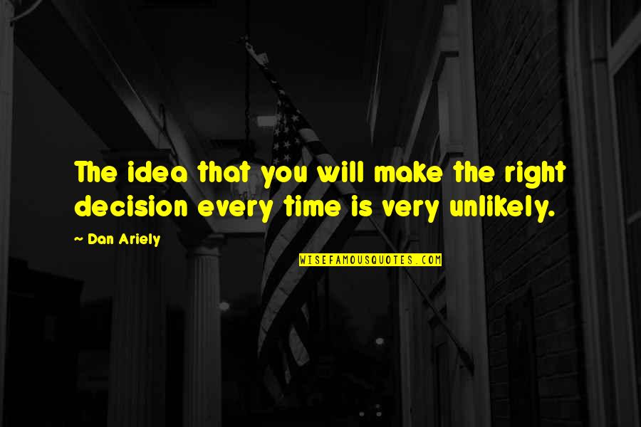 Right Time Quotes By Dan Ariely: The idea that you will make the right