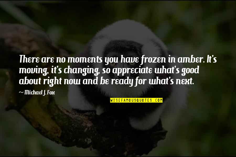 Right Time Quotes By Michael J. Fox: There are no moments you have frozen in