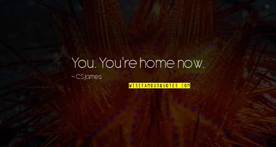 Right Time Relationship Quotes By CS James: You. You're home now.