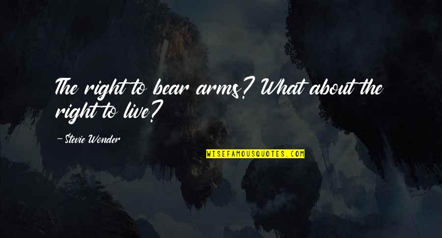 Right To Bear Arms Quotes By Stevie Wonder: The right to bear arms? What about the