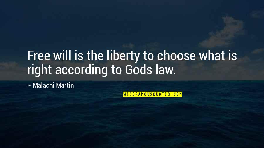 Right To Choose Quotes By Malachi Martin: Free will is the liberty to choose what