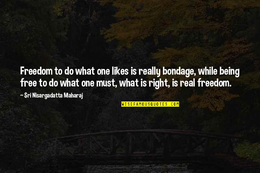 Right To Freedom Quotes By Sri Nisargadatta Maharaj: Freedom to do what one likes is really