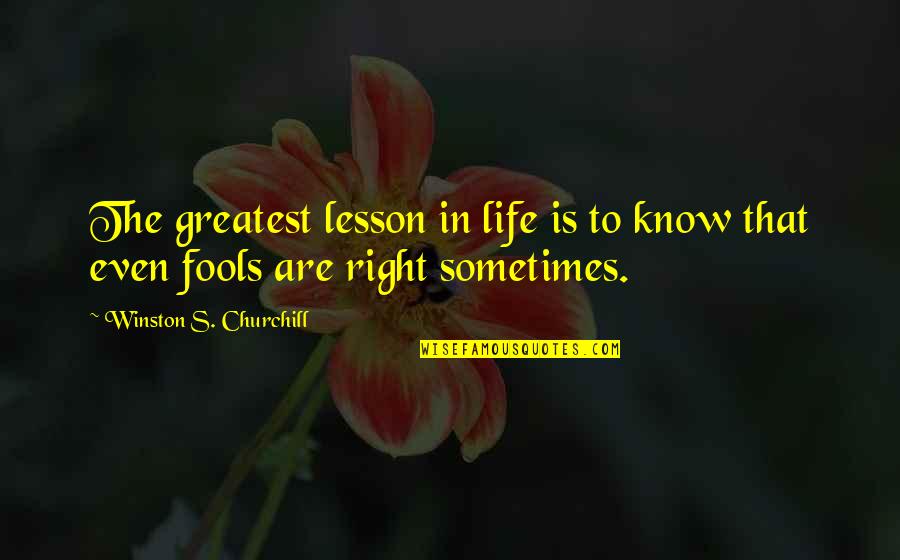 Right To Know Quotes By Winston S. Churchill: The greatest lesson in life is to know