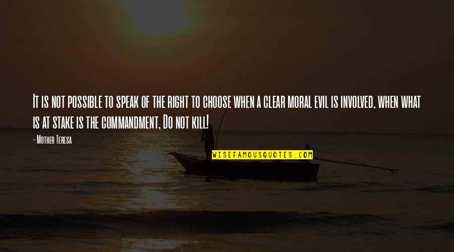 Right To Speak Quotes By Mother Teresa: It is not possible to speak of the