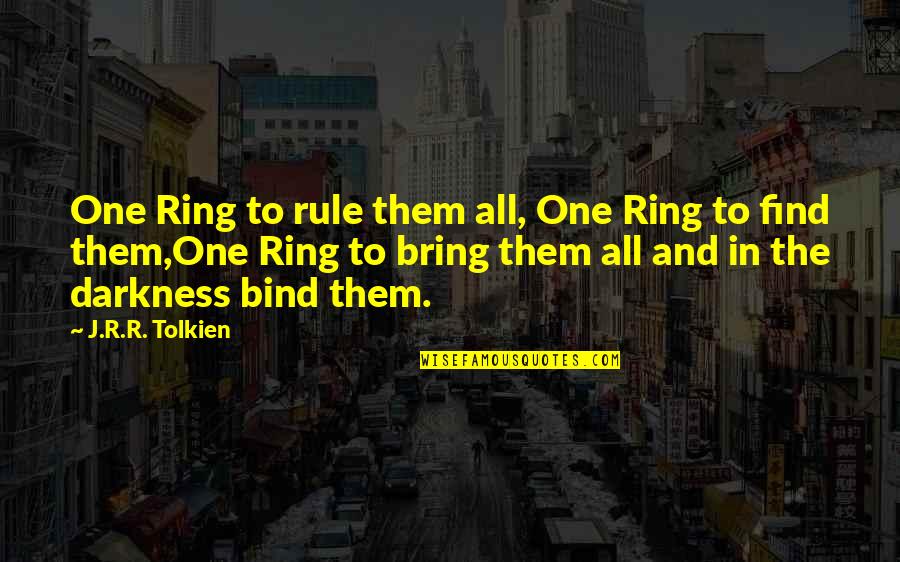 Right To Vote In India Quotes By J.R.R. Tolkien: One Ring to rule them all, One Ring