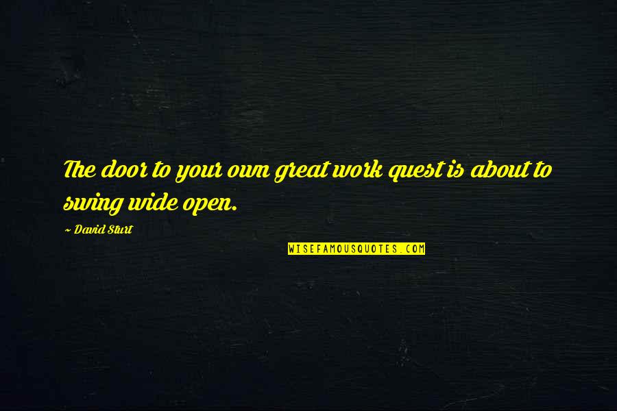 Right To Work Quotes By David Sturt: The door to your own great work quest