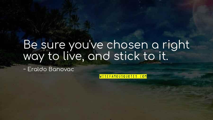 Right Way Of Life Quotes By Eraldo Banovac: Be sure you've chosen a right way to