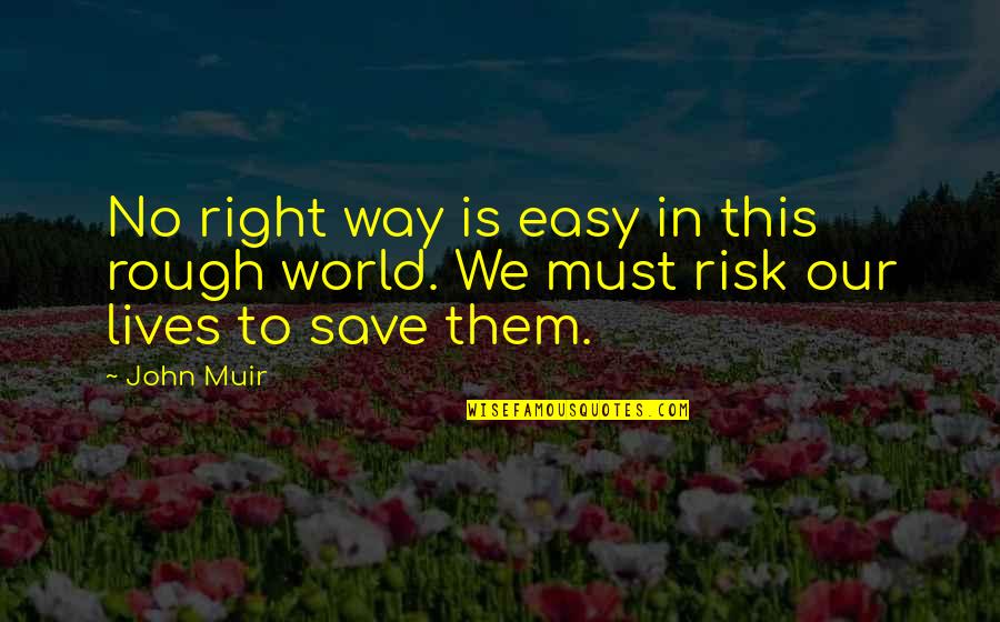 Right Way Of Life Quotes By John Muir: No right way is easy in this rough