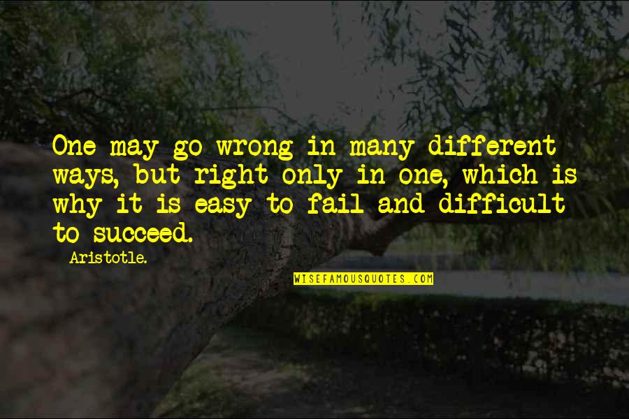 Right Way Wrong Way Quotes By Aristotle.: One may go wrong in many different ways,