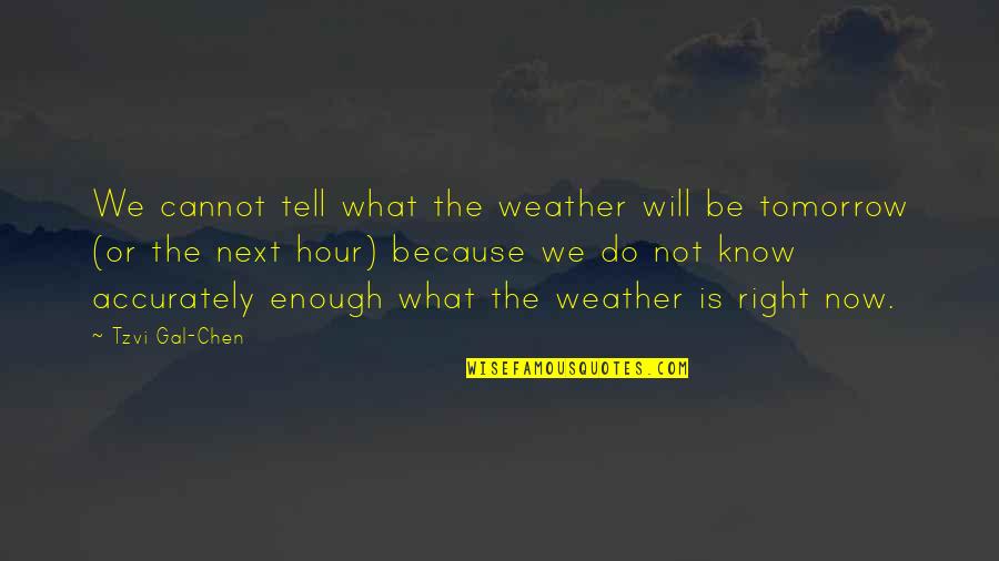 Right Weather Quotes By Tzvi Gal-Chen: We cannot tell what the weather will be