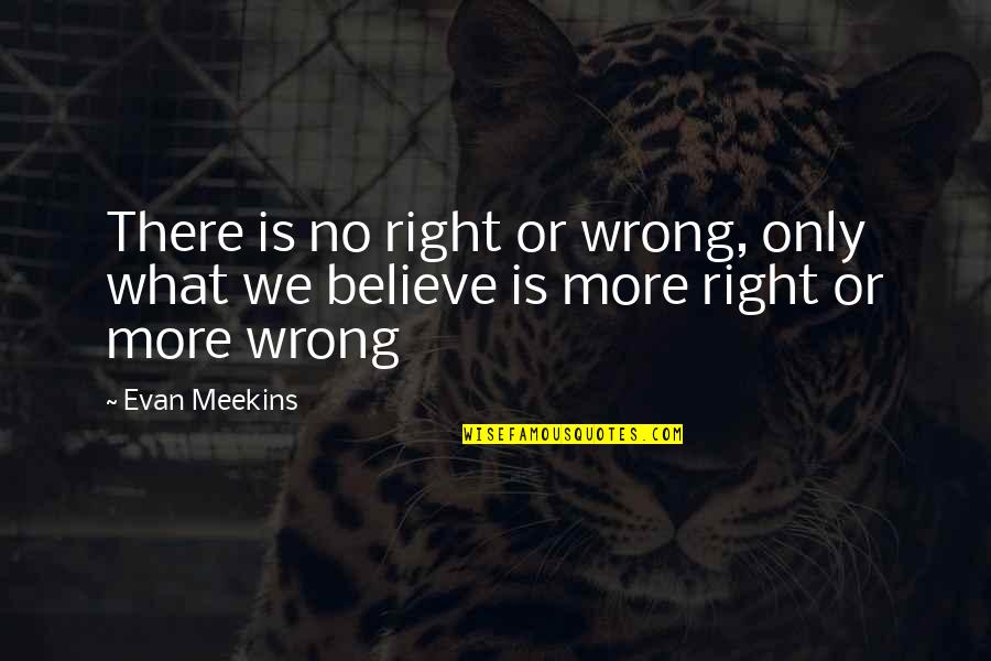 Right What Is Wrong Quotes By Evan Meekins: There is no right or wrong, only what