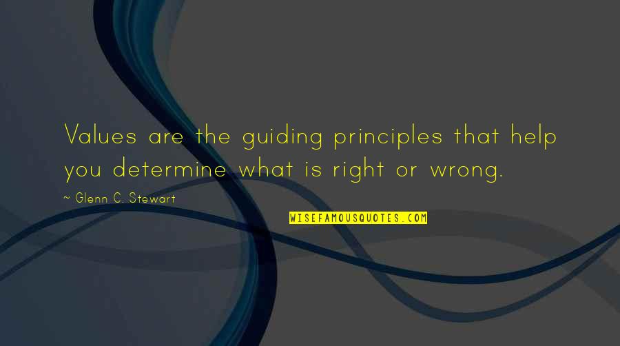 Right What Is Wrong Quotes By Glenn C. Stewart: Values are the guiding principles that help you
