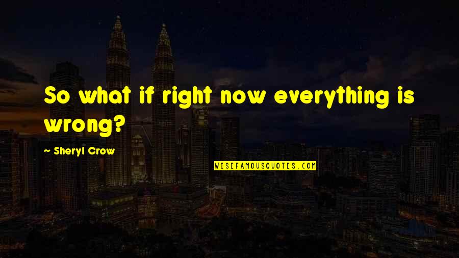 Right What Is Wrong Quotes By Sheryl Crow: So what if right now everything is wrong?