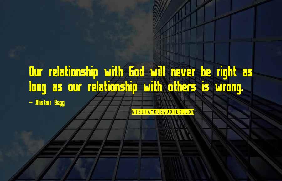 Right With God Quotes By Alistair Begg: Our relationship with God will never be right
