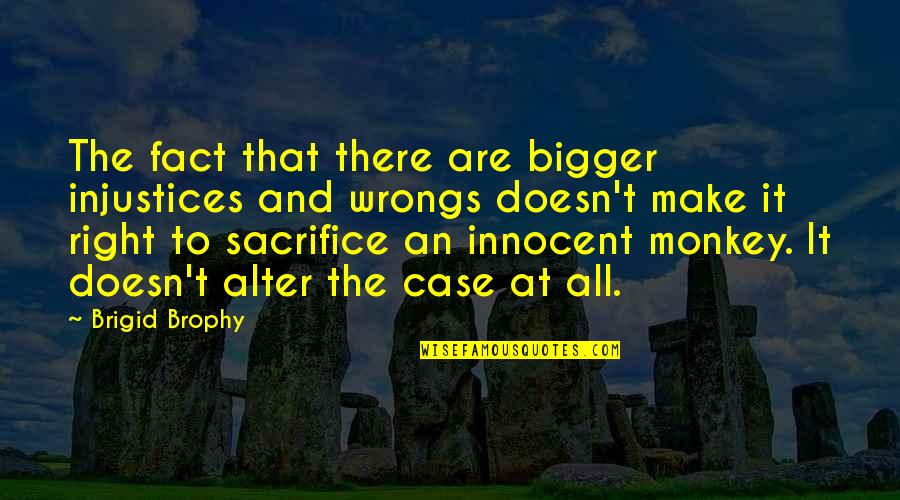 Right Your Wrongs Quotes By Brigid Brophy: The fact that there are bigger injustices and Right Your Wrongs Quotes By Brigid Brophy: The fact that there are bigger injustices and