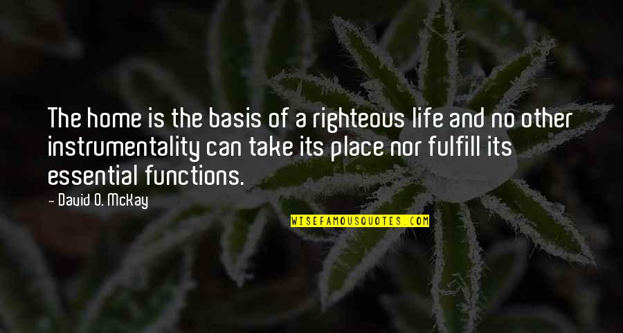 Righteous Quotes By David O. McKay: The home is the basis of a righteous