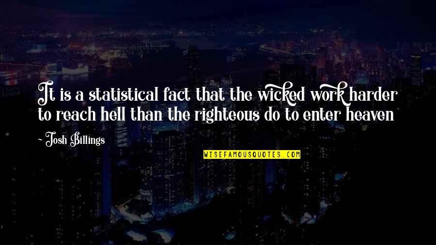 Righteous Quotes By Josh Billings: It is a statistical fact that the wicked