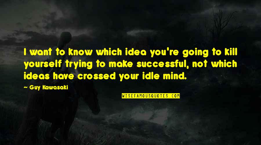 Rightest Supreme Quotes By Guy Kawasaki: I want to know which idea you're going Rightest Supreme Quotes By Guy Kawasaki: I want to know which idea you're going