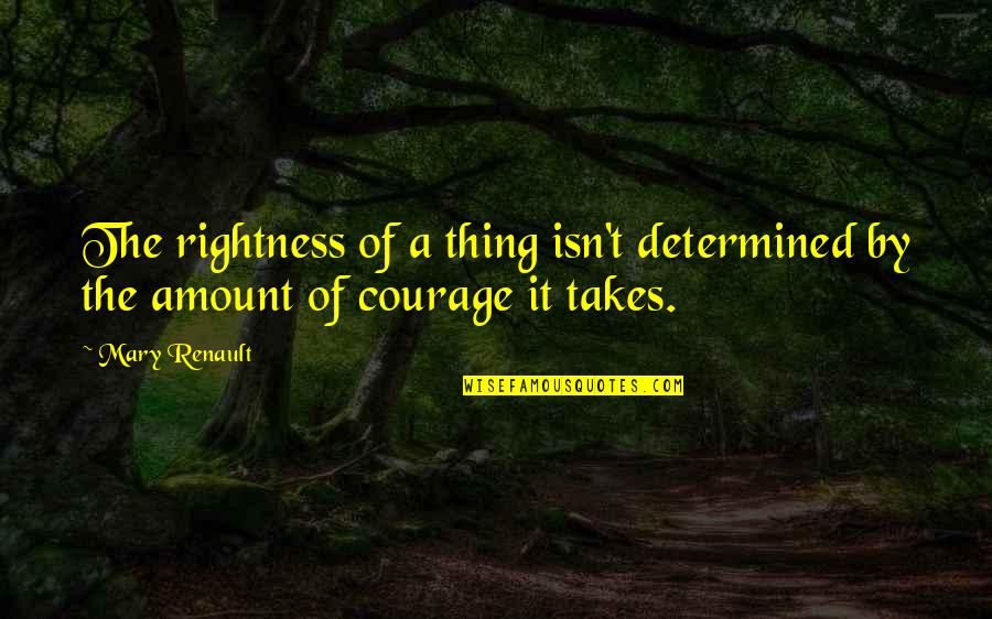 Rightness Quotes By Mary Renault: The rightness of a thing isn't determined by