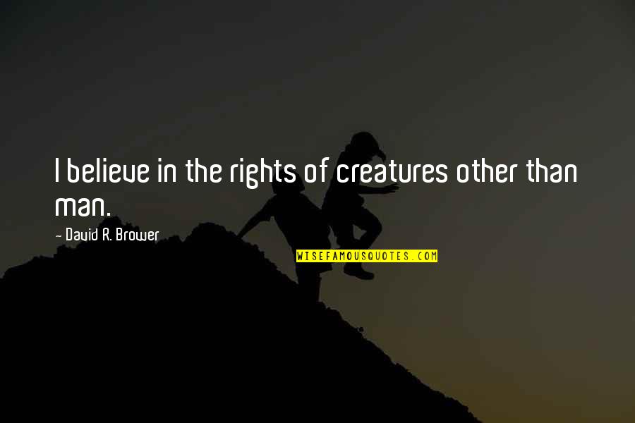Rights Of Man Quotes By David R. Brower: I believe in the rights of creatures other