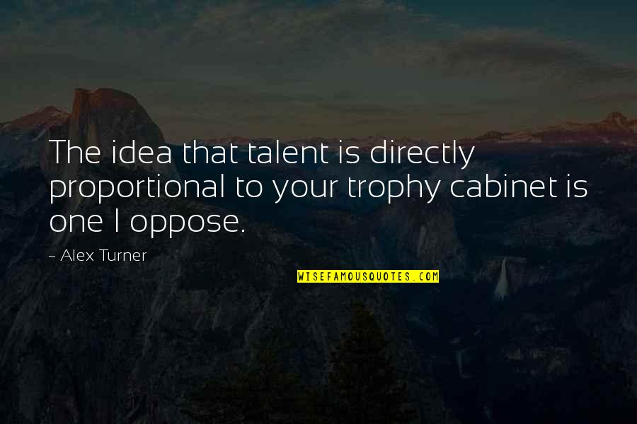 Rigidez Articular Quotes By Alex Turner: The idea that talent is directly proportional to