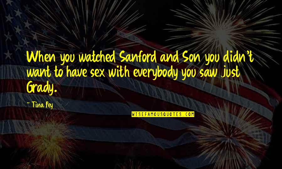 Rigzin Consultancy Quotes By Tina Fey: When you watched Sanford and Son you didn't Rigzin Consultancy Quotes By Tina Fey: When you watched Sanford and Son you didn't
