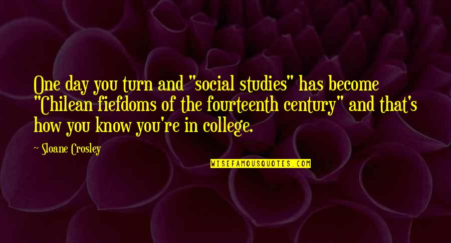 Riise Albany Quotes By Sloane Crosley: One day you turn and "social studies" has