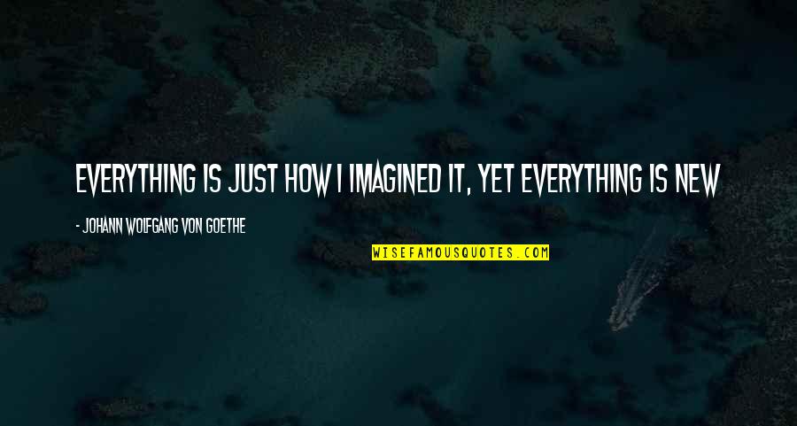 Rijt Uden Quotes By Johann Wolfgang Von Goethe: Everything is just how I imagined it, yet
