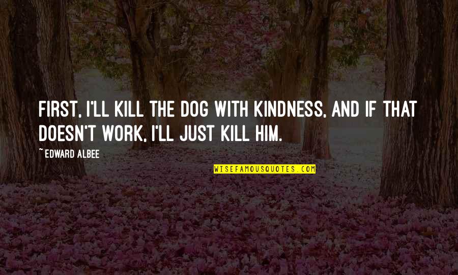 Rikkert Biemans Quotes By Edward Albee: First, I'll kill the dog with kindness, and