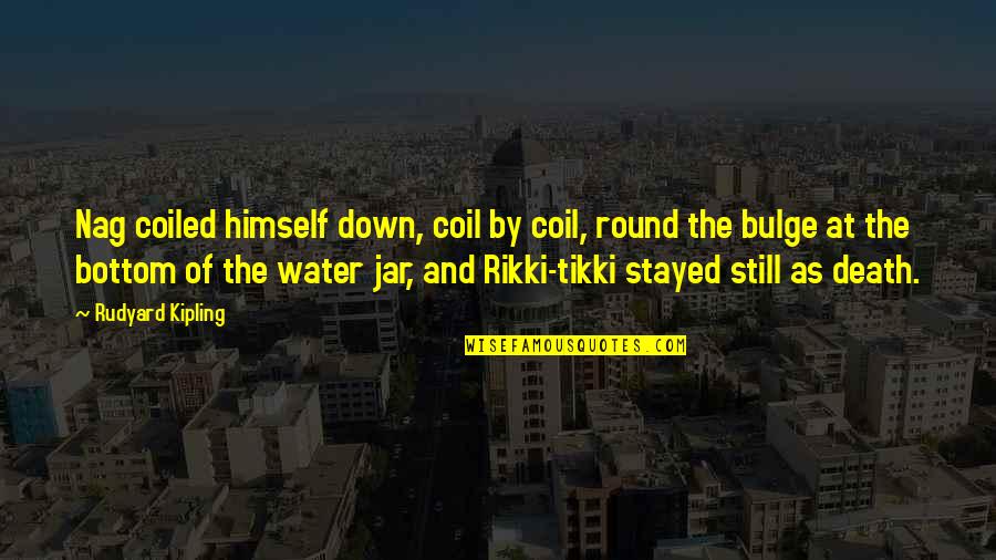 Rikki Tikki Quotes By Rudyard Kipling: Nag coiled himself down, coil by coil, round