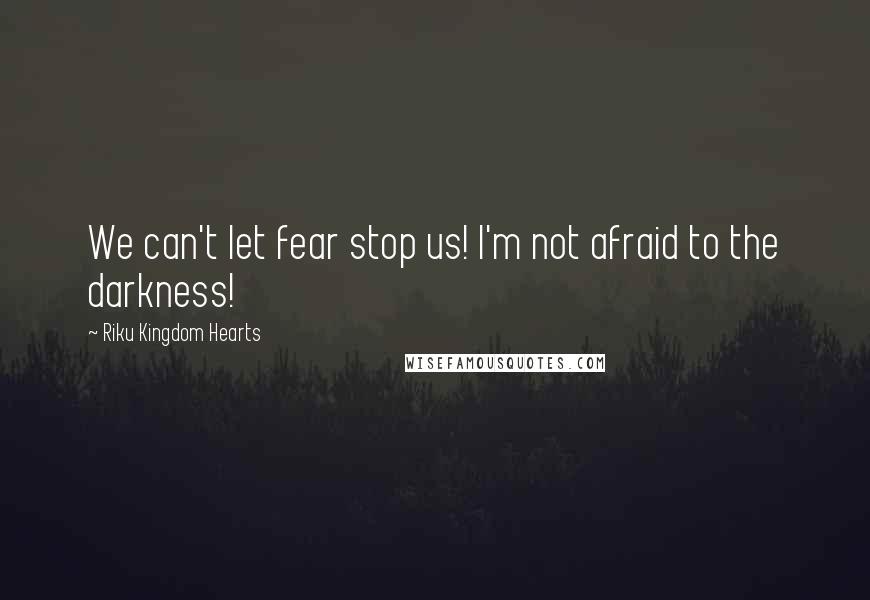 Riku Kingdom Hearts quotes: We can't let fear stop us! I'm not afraid to the darkness!