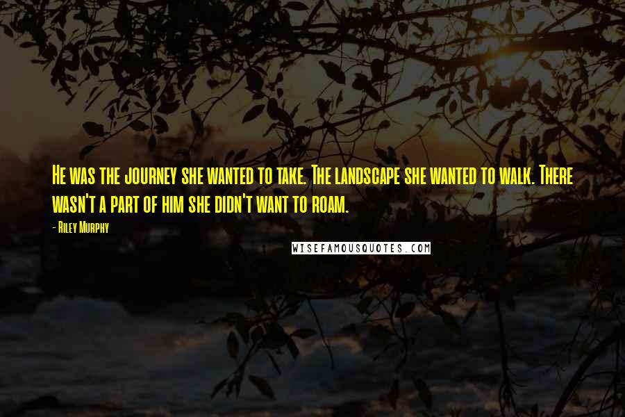 Riley Murphy quotes: He was the journey she wanted to take. The landscape she wanted to walk. There wasn't a part of him she didn't want to roam.