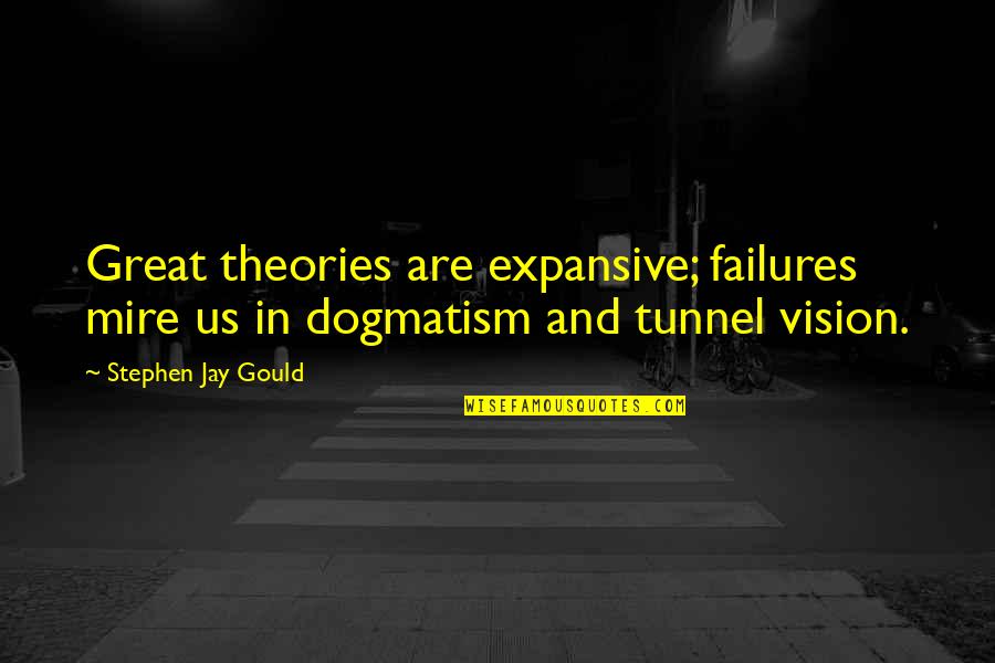 Rilington Quotes By Stephen Jay Gould: Great theories are expansive; failures mire us in