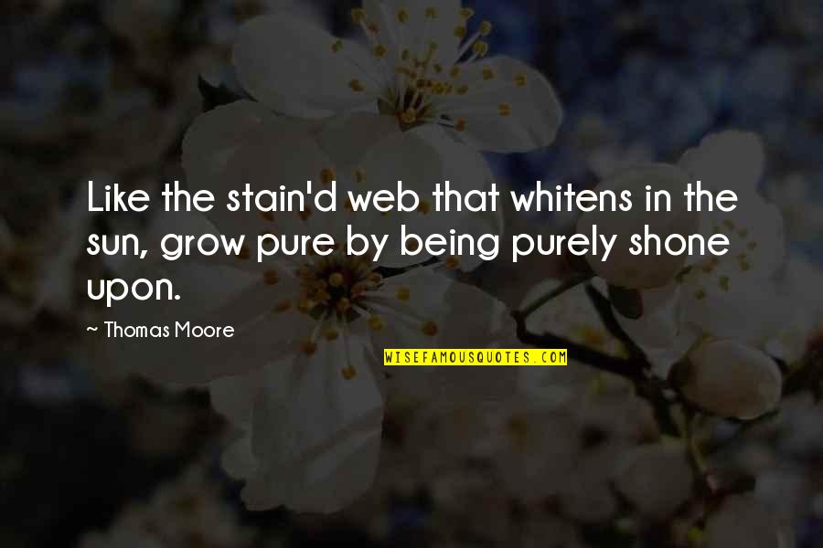 Rilly Badlion Quotes By Thomas Moore: Like the stain'd web that whitens in the