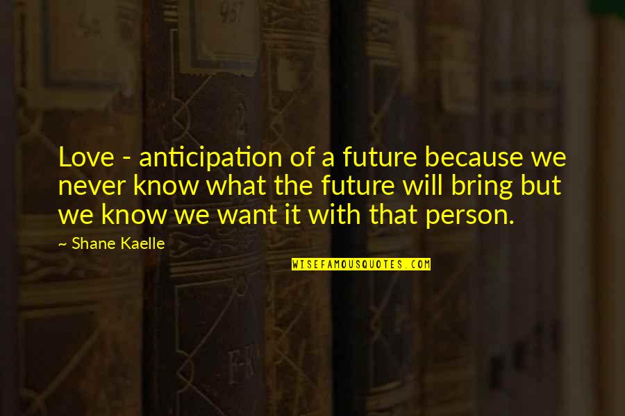 Rily Stock Quotes By Shane Kaelle: Love - anticipation of a future because we