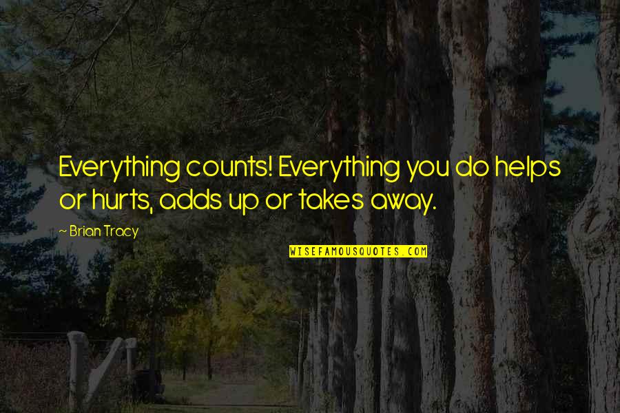 Rilyn Quotes By Brian Tracy: Everything counts! Everything you do helps or hurts,